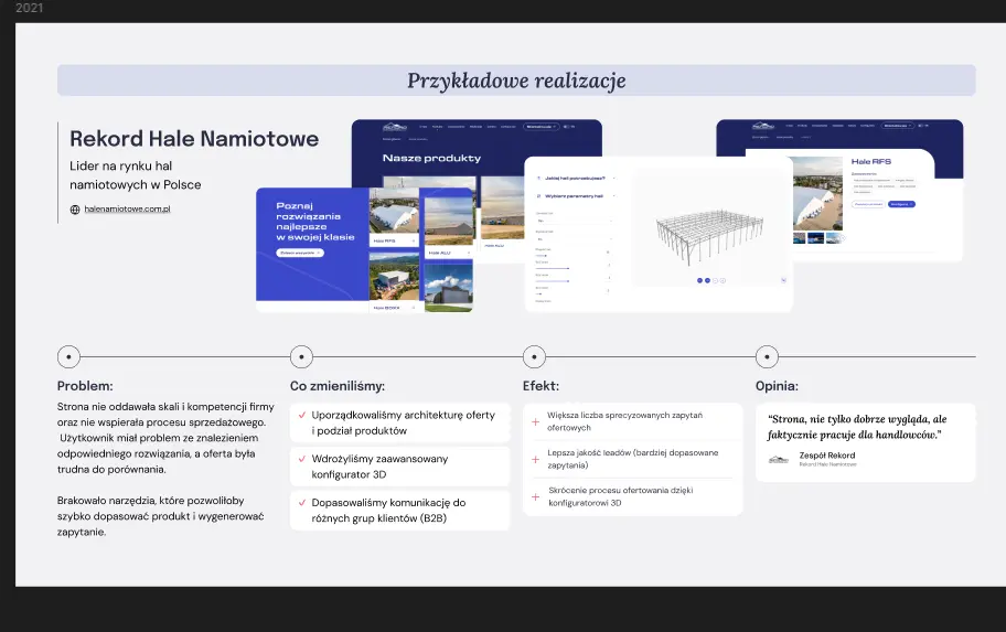 REKORD — podgląd zaprojektowanego serwisu